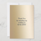 navy and gold watercolor flowers wedding invitation (Back)