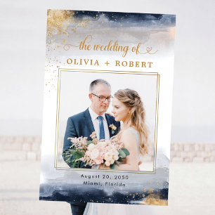 Navy and Gold Wedding Ceremony Photo Prop Foam Board