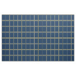 Navy and Gold Windowpane Check Fabric