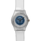 Navy and Gray Chevron Pattern Custom Monogram