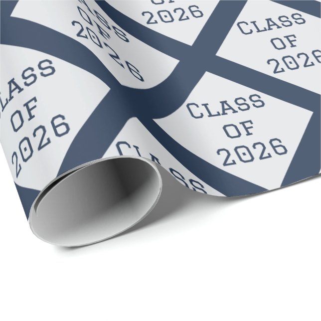 Navy and Gray Graduation Wrapping Paper | 2026 (Roll Corner)