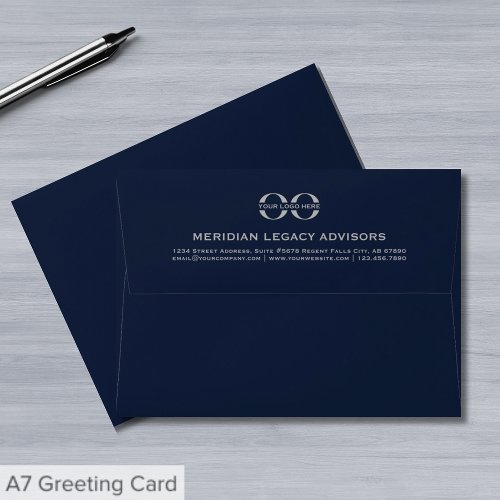 Navy and Gray Professional Envelope with Logo