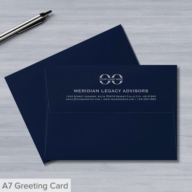 Navy and Gray Professional Envelope with Logo (Creator Uploaded)
