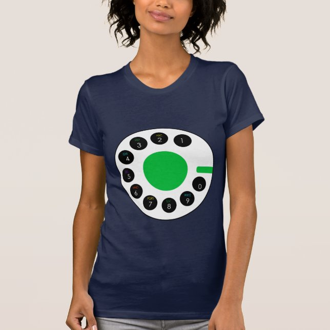 Navy and Green Call telephone preppy Mod Tee (Front)