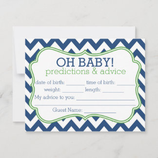 Navy and Green Chevron Predictions & Advice Card