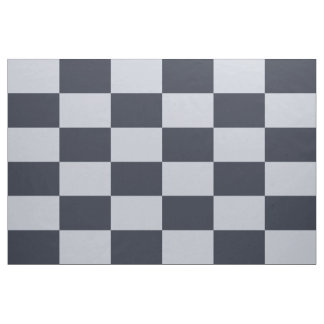 Navy and Grey Checkered Rectangles Pattern Fabric
