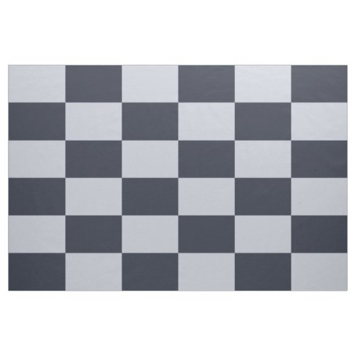 Navy and Grey Checkered Rectangles Pattern Fabric