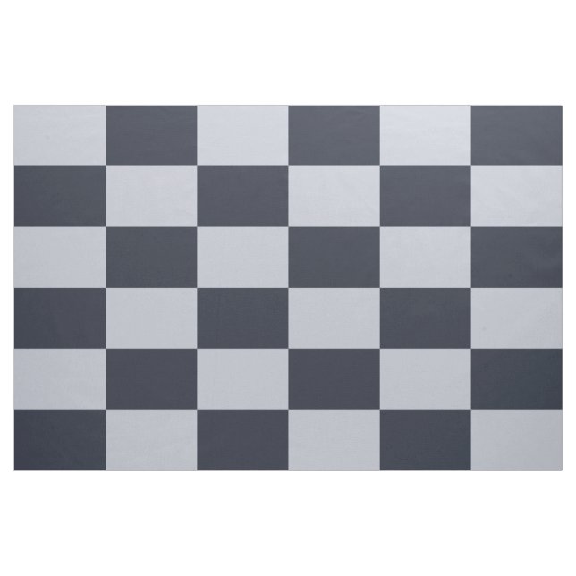 Navy and Grey Checkered Rectangles Pattern Fabric (Yard)