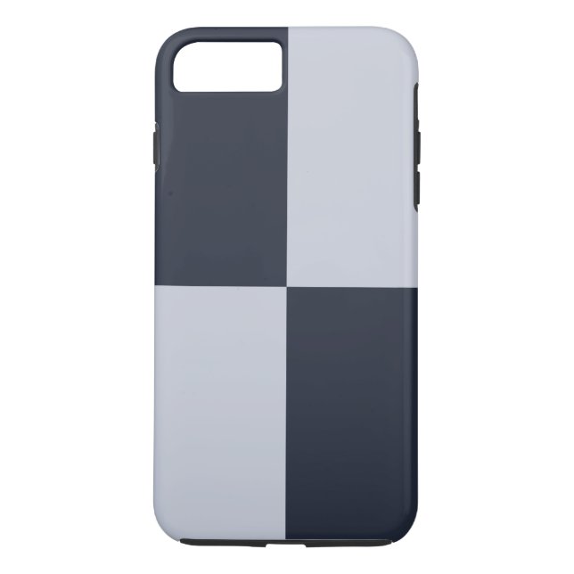 Navy and Grey Rectangles iPhone 8 Plus Tough Case (Back)
