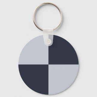 Navy and Grey Rectangles Keychain