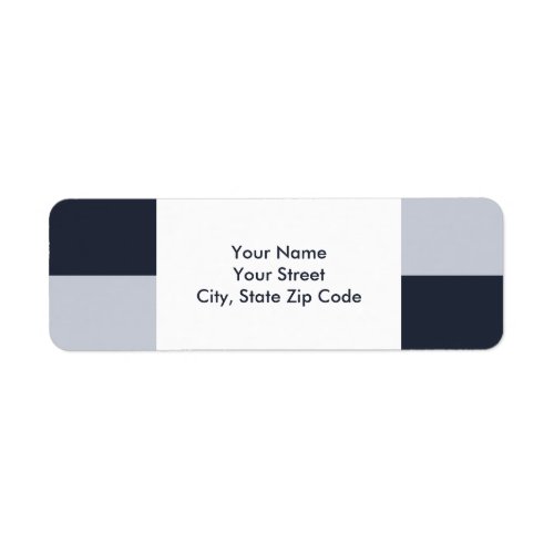 Navy and Grey Rectangles return address label