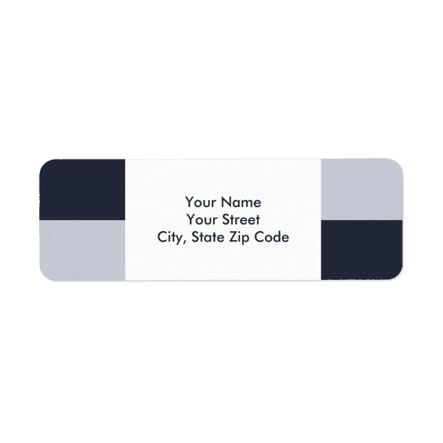 Navy and Grey Rectangles return address label (Front)