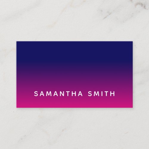 Navy and Hot Pink Ombre Business Card