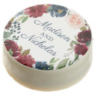 Navy and Marsala Floral Wedding Oreo Cookie Favors