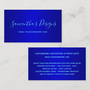 Navy and Medium Blue Ombre Online Store Business Card