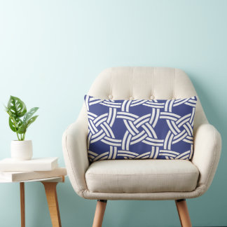 Navy and Off White Circle Links Pillow