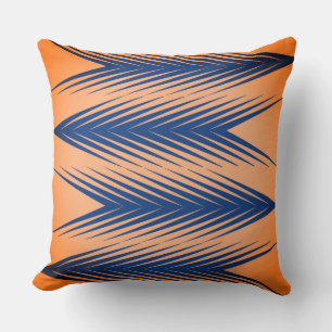Navy and Orange Geometric Throw Pillow