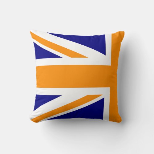 Navy and Orange Union Jack Half Throw Pillow