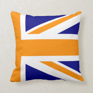 Navy and Orange Union Jack Half Throw Pillow