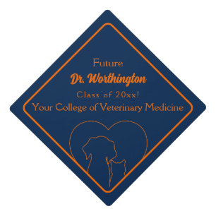 Navy and Orange Veterinary School Tassel Topper