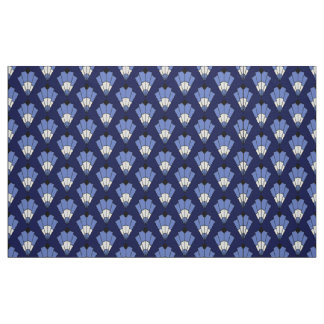 Navy and pale blue Art Deco Pattern Fabric
