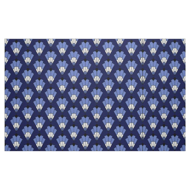 Navy and pale blue Art Deco Pattern Fabric (Fat Quarter)