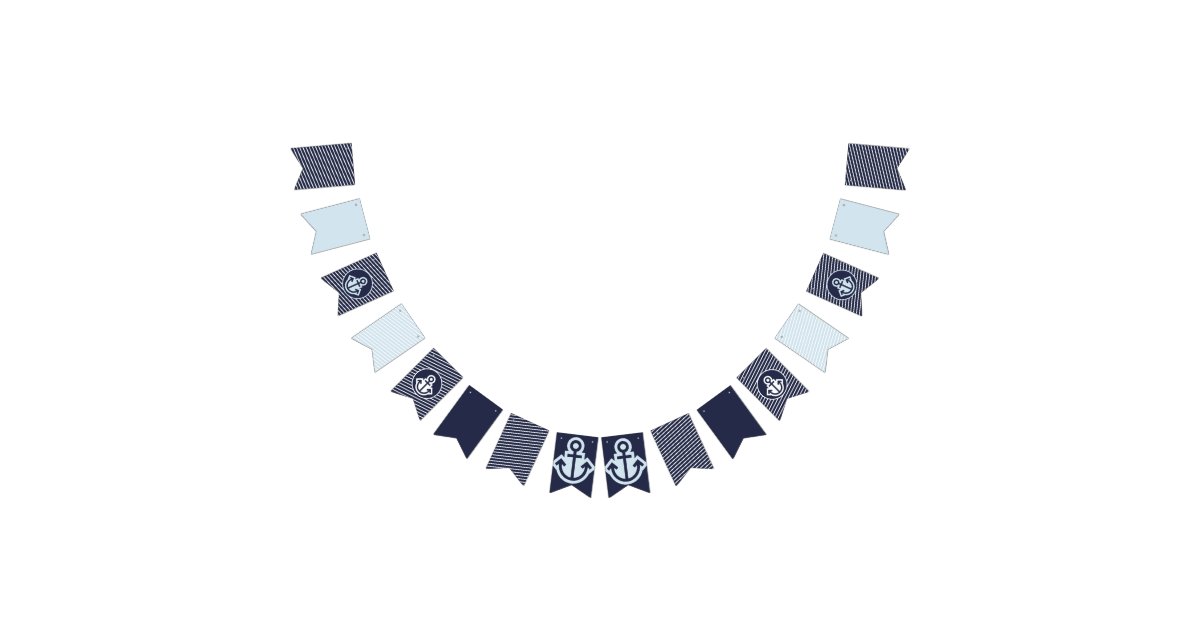 Navy and Pale Blue Nautical Bunting Flags | Zazzle