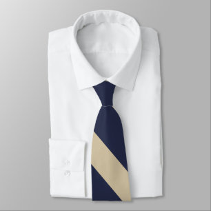 Navy and Pale Gold University Tie