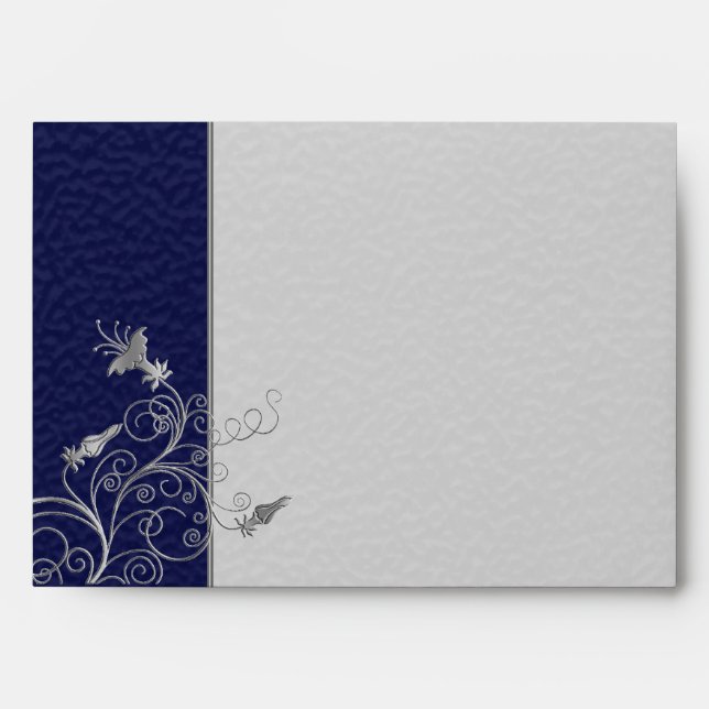 Navy and Pewter Envelope for 5"x7" Sizes (Front)