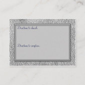 Navy and Pewter Reception Card (Back)