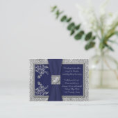 Navy and Pewter Reception Card (Standing Front)