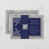 Navy and Pewter Reception Card (Front/Back)