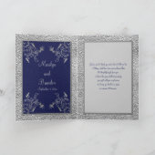 Navy and Pewter Thank You Card with Photo (Inside)