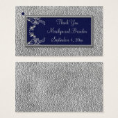 Navy and Pewter Wedding Favor Tags (Front & Back)