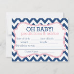 Navy And Pink Chevron Predictions &amp; Advice Card at Zazzle