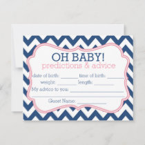 Navy and Pink Chevron Predictions & Advice Card