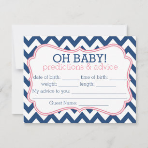 Navy and Pink Chevron Predictions & Advice Card