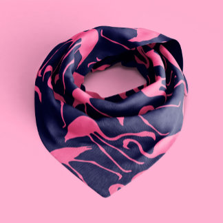 Navy and Pink Flamingo Pattern Bandana