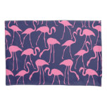 Navy And Pink Flamingo Pattern Pillow Case at Zazzle