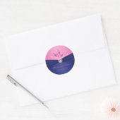 Navy and Pink Floral 1.5" Round Sticker (Envelope)