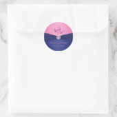 Navy and Pink Floral 1.5" Round Sticker (Bag)