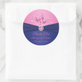 Navy and Pink Floral 3" Round Thank You Sticker (Bag)
