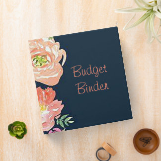 Navy and Pink Floral Budget Binder