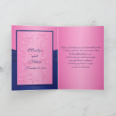 Navy and Pink Floral Thank You Card (Inside)
