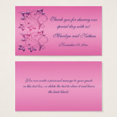 Navy and Pink Floral Wedding Favor Tag (Front & Back)