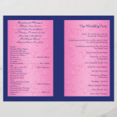 Navy and Pink Floral Wedding Program (Back)