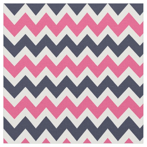 Navy and Pink Modern Chevron Fabric Zazzle
