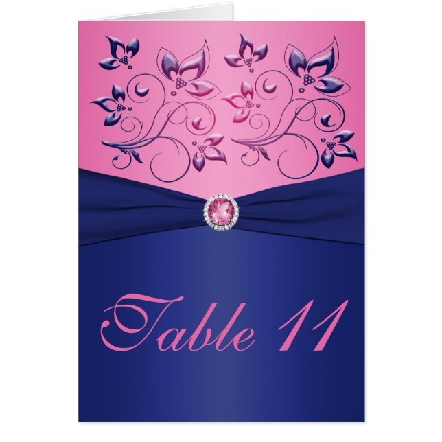 Navy and Pink Table Number Card (Front)