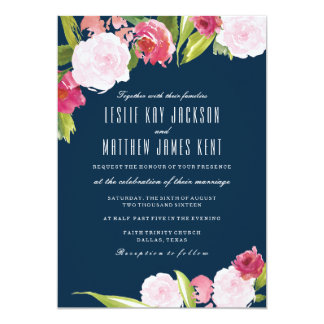 Navy And Pink Invitations 1