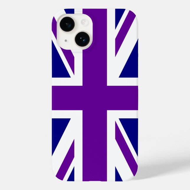 Navy and Purple Union Jack Case-Mate iPhone Case (Back)
